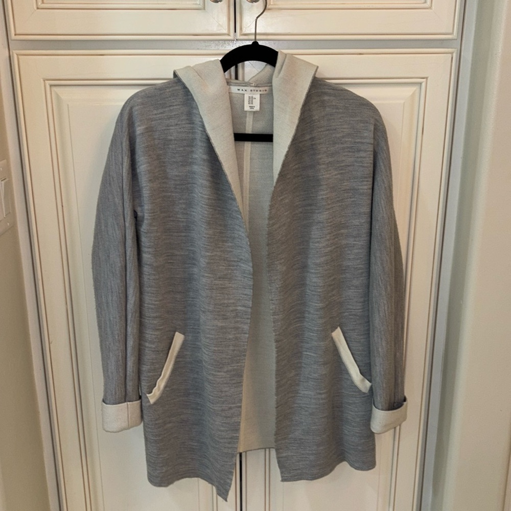 Max studio wool blend hooded jacket